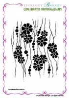 Floral Weave cling mounted rubber stamp